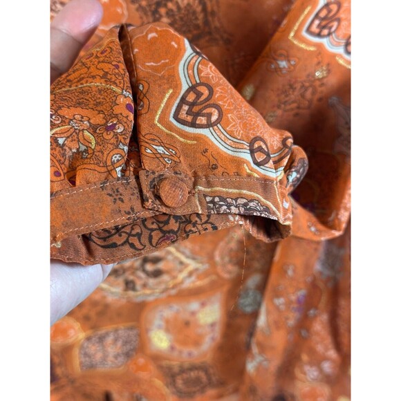 C J Banks Blouse Women's 2X Romantic Feminine Ruffled Neckline Gold Glitter - Picture 8 of 9